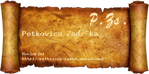 Petkovics Zsóka névjegykártya
